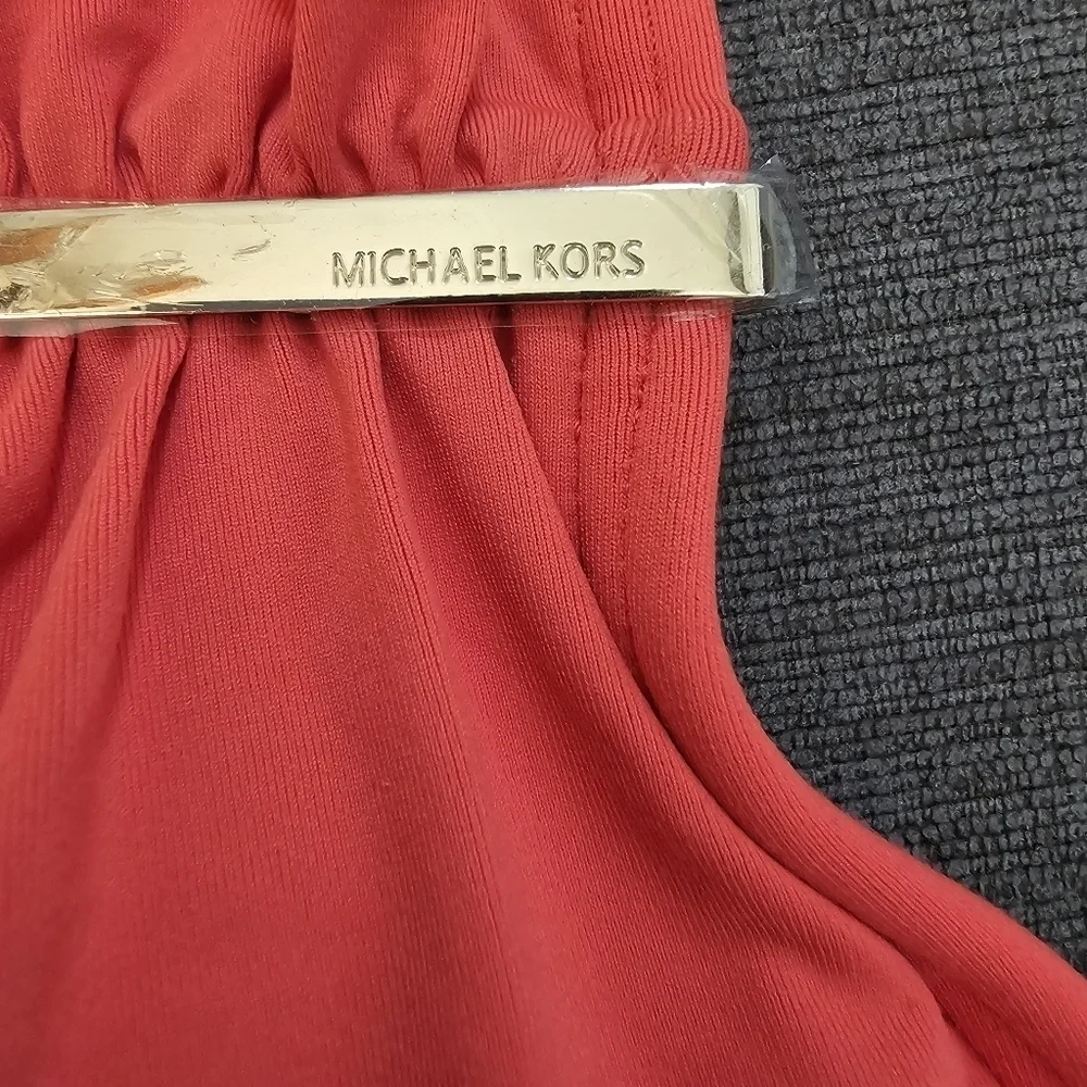 Michael Kors One Shoulder Convertible Gold Plate One Piece wimsuit Size 8